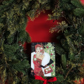 Art Deco Retro Weihnachtsfrau Mitteilungskarte