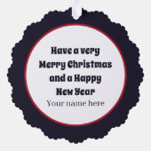 Art Deco Retro Weihnachtsfrau Ornament Karte (Rückseite)