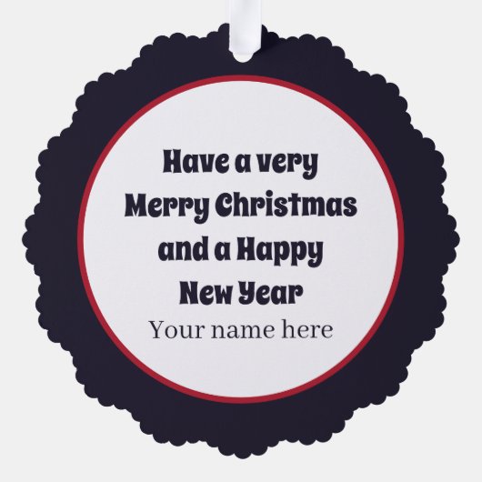 Art Deco Retro Weihnachtsfrau Ornament Karte (Rückseite)