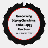 Art Deco Retro Weihnachtsfrau Ornament Karte (Rückseite)