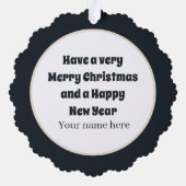 Art Deco Retro Weihnachtsfrau Ornament Karte (Rückseite)