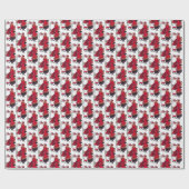 Art Deco Retro Weihnachtsfrauen Geschenkpapier (Flach)