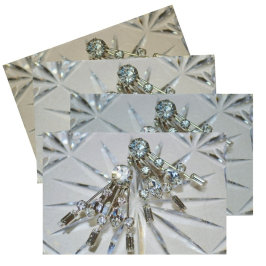 Art Deco Rhinestones Glamour Silvery Gray Seidenpapier