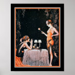 Art Deco Roaring 20 Flappers Poster<br><div class="desc">Paris,  Art Déco,  Druck von zwei rauschenden 20er Flappern. 11x14 hier gezeigt. In anderen Größen erhältlich.</div>