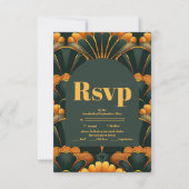 Art Deco Roaring 20er Hochzeit RSVP Karte (Vorderseite)