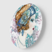 Art Deco Roaring 20er Jahre Frauen Square Wall 192 Große Wanduhr (Winkel)