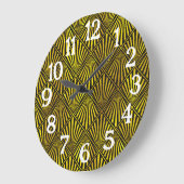 Art Deco Roaring 20er Jahre Schwarzes Gold Große Wanduhr (Winkel)