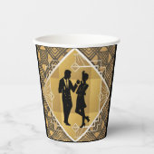 Art Deco Roaring 20's Couple New Year's Eve Party Pappbecher (Vorderseite)
