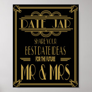 Art Deco Roaring 20's Date Jar Hochzeitsfeier Prin Poster