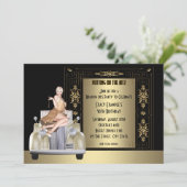 Art Deco Roaring 20's Geburtstagsparty Einladung (Stehend Vorderseite)