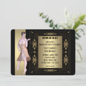 Art Deco Roaring 20's Geburtstagsparty Einladung (Stehend Vorderseite)