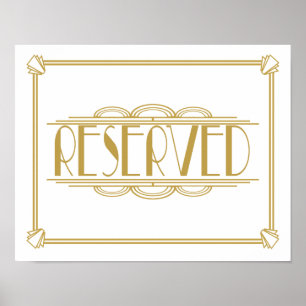 Art Deco Roaring 20's Reserviertes Schilderdruck Poster