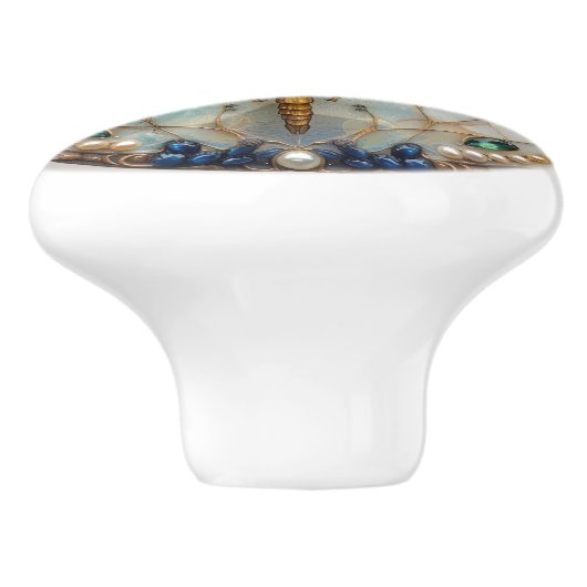 Art Deco Rodelbahn mit Aussicht Keramikknauf (Seitenansicht)