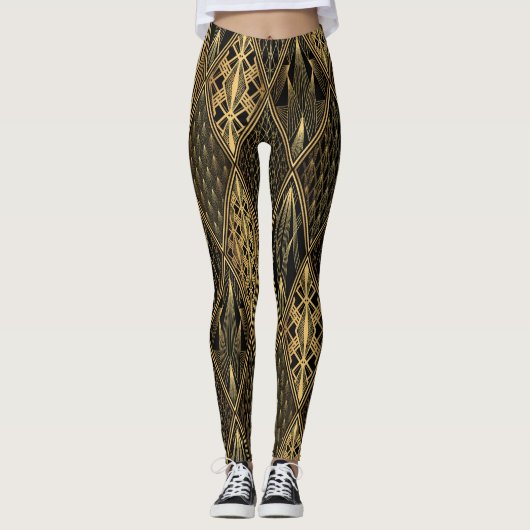 Art Deco Rodelbahn mit Aussicht Leggings (Vorderseite)