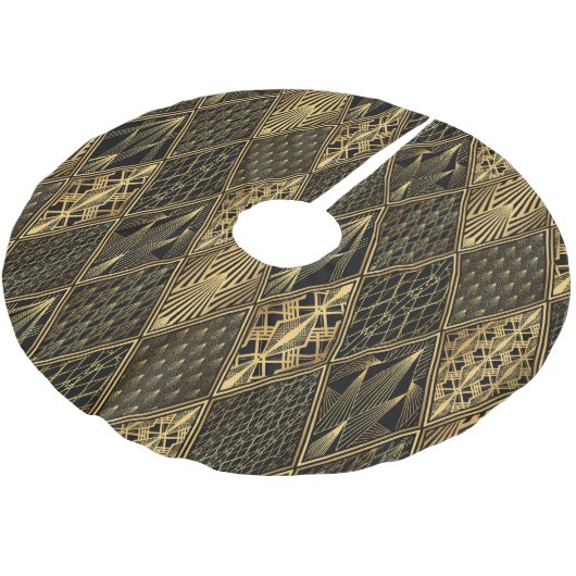 Art Deco Rodelbahn mit Aussicht Polyester Weihnachtsbaumdecke (Schrägansicht)