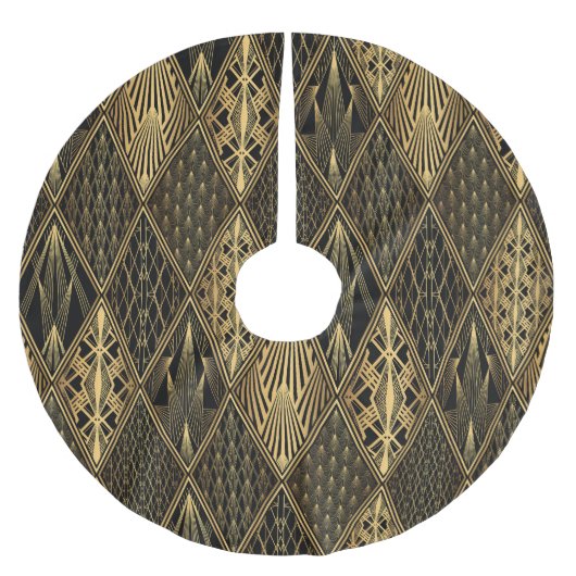 Art Deco Rodelbahn mit Aussicht Polyester Weihnachtsbaumdecke (Vorderseite)