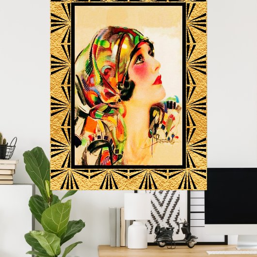 Art Deco Rolf Armstrong Poster (Heimbüro)