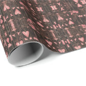 Art Deco Romance Valentinstag Wrapping Paper Geschenkpapier (Rolleneckpunkt)