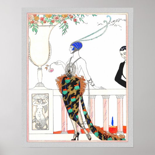 Art Deco Romantic Fashion Couple Poster (Vorne)