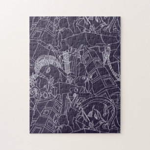 Art Deco römisch SPQR dunkle violette Ästhetik Kun Puzzle