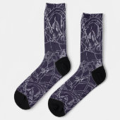 Art Deco römisch SPQR dunkle violette Ästhetik Kun Socken (Linkes Detail)