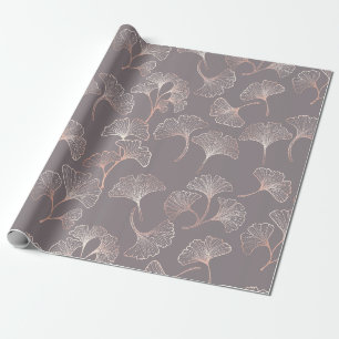 Art Deco Rosa Blattmuster Geschenkpapier