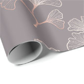 Art Deco Rosa Blattmuster Geschenkpapier (Rolleneckpunkt)