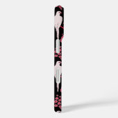 ART DECO rosa BLUME, WEISSE PARRONEN AUF SCHWARZ Case-Mate iPhone Hülle (Rückseite / Rechts)