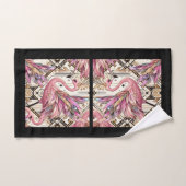 Art Deco Rosa Flamingo Badhandtuch Set (Handtuch)