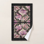 Art Deco Rosa Flamingo Badhandtuch Set (Handtuch)