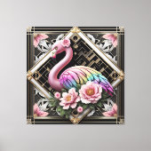 Art Deco Rosa Flamingo Leinwanddruck (Vorderseite)