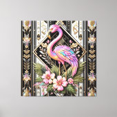 Art Deco Rosa Flamingo Leinwanddruck (Vorderseite)