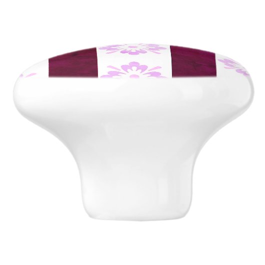 Art Deco Rosa Keramik Pull Keramikknauf (Seitenansicht)