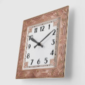 Art Deco Rosa Quadratische Wanduhr (Winkel)