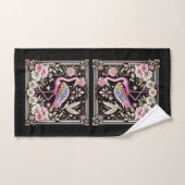 Art Deco Rosa und Regenbogen Flamingo Badhandtuch Set (Handtuch)