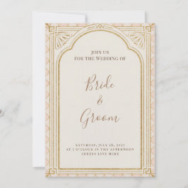 Art Deco Rosafarben Goldener Bogen Gatsby Elegant Einladung