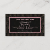 Art Deco Rose Gold Monogram Makeust Artist Treuekarte (Rückseite)