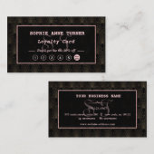 Art Deco Rose Gold Monogram Makeust Artist Treuekarte (Vorne/Hinten)