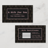 Art Deco Rose Gold Monogram Makeust Artist Treuekarte (Vorne/Hinten)