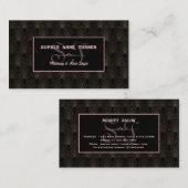 Art Deco Rose Gold Monogram Makeust Artist Visitenkarte (Vorne/Hinten)