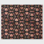 Art Deco Rose Gold Muscheln im Schwarzen Meer Geschenkpapier (Flach)