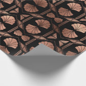 Art Deco Rose Gold Muscheln im Schwarzen Meer Geschenkpapier (Ecke)