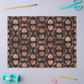 Art Deco Rose Gold Muscheln über Schwarz Decoupage Seidenpapier (Basteln)