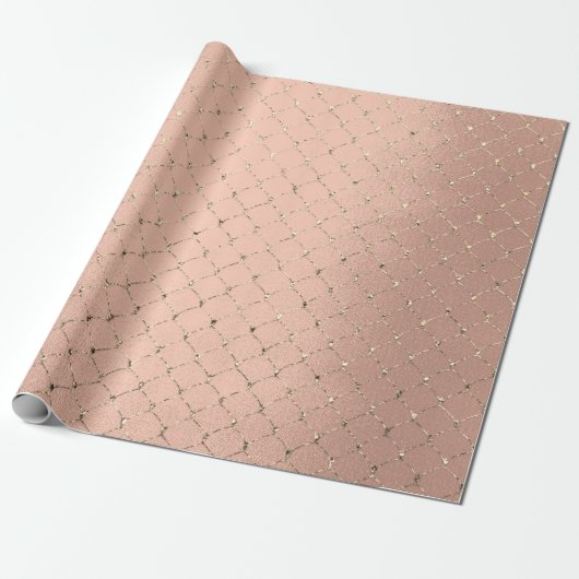 Art Deco Rose Gold Sepia Imitate Gold Net Geschenkpapier (Ungerollt)