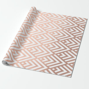 Art Deco Rose Gold Weißes Scales Tribal Geometrie Geschenkpapier