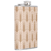 Art Deco Rose: Golden Peacock Feathers Flachmann (Rechts)