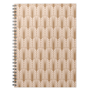 Art Deco Rose: Golden Peacock Feathers Notizblock