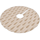 Art Deco Rose: Golden Peacock Feathers Polyester Weihnachtsbaumdecke (Schrägansicht)