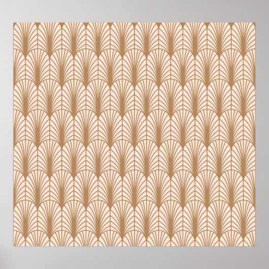 Art Deco Rose: Golden Peacock Feathers Poster (Vorne)