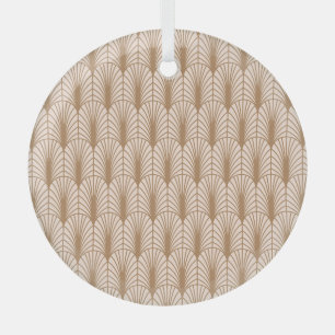 Art Deco Rose: Goldene Pfauenfedern Ornament Aus Glas